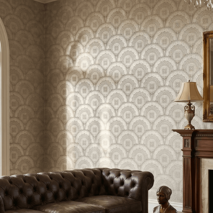 Art Deco Fan Pattern Wallpaper Design