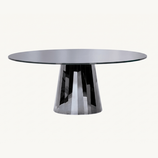 Rectangular Stone Dining Table Double Base