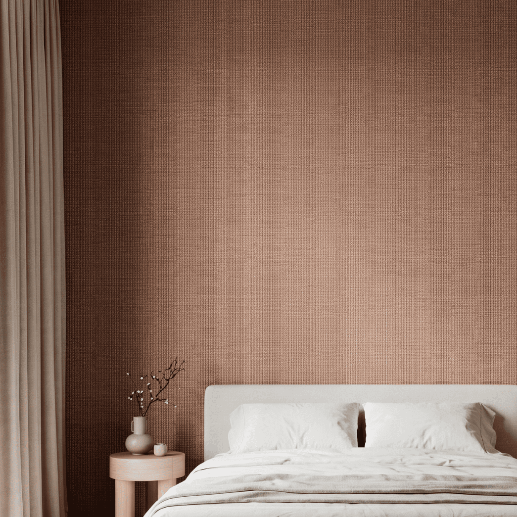Textured Terracotta Linen Weave Wallcovering