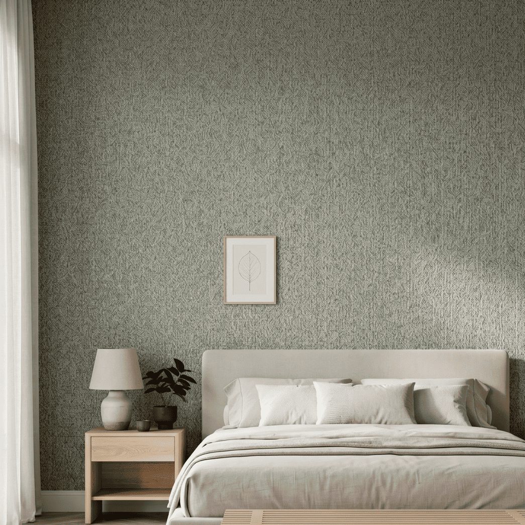 Muted Sage Speckled Woven Wallcovering