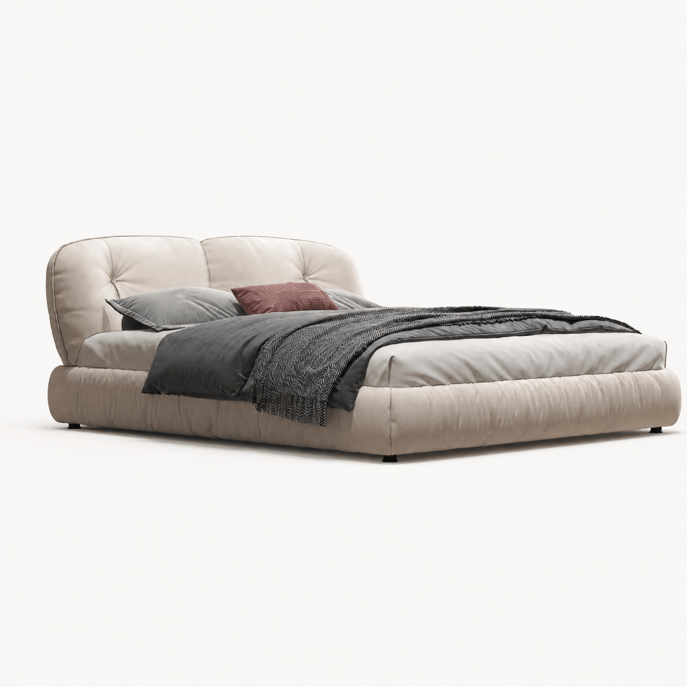 Tall Headboard Upholstered Platform Bed