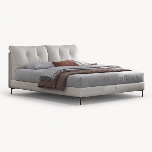 Curved Wingback Upholstered Bed