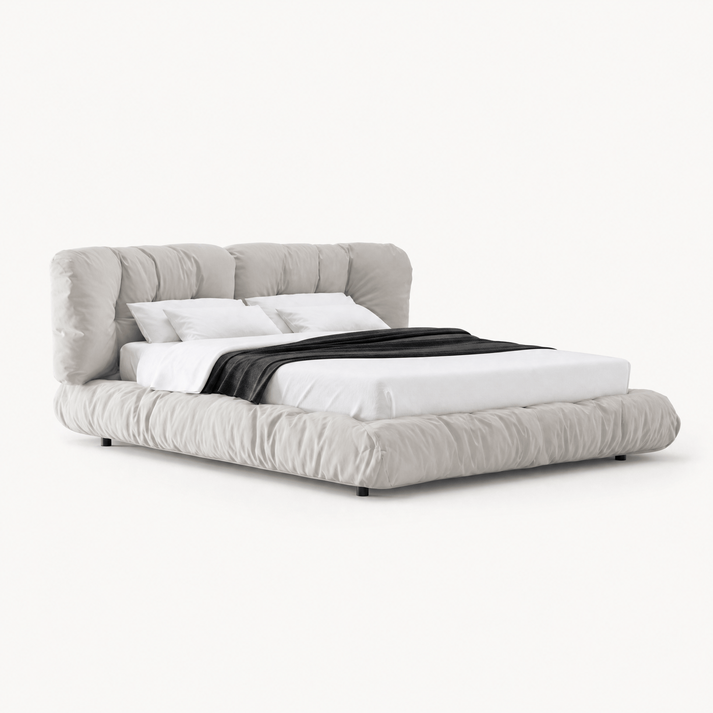 Minimal Low Upholstered Platform Bed