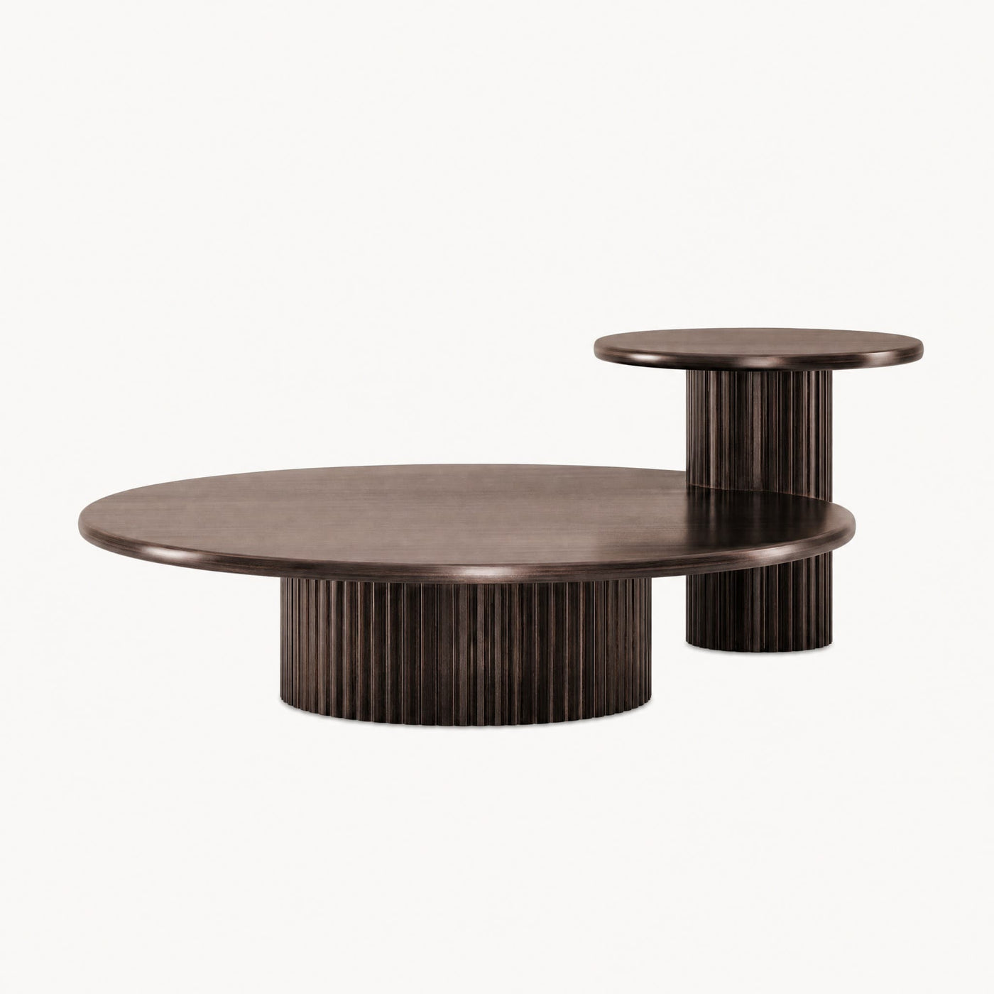 Fluted Wood Round Dining Table
