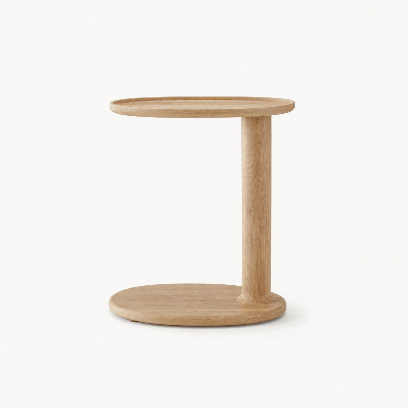 Fluted Wood Side End Table