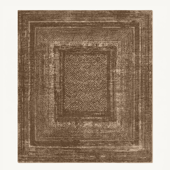 Faded Geometric Bordered Area Rug