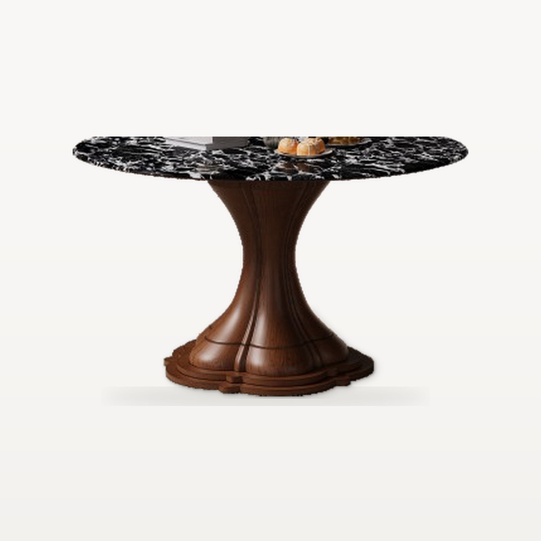 Melissa Round Dining Table in a finished interior.