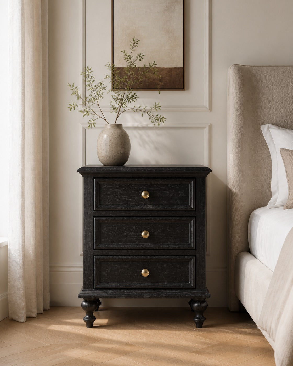 Henry Nightstand in a finished interior.