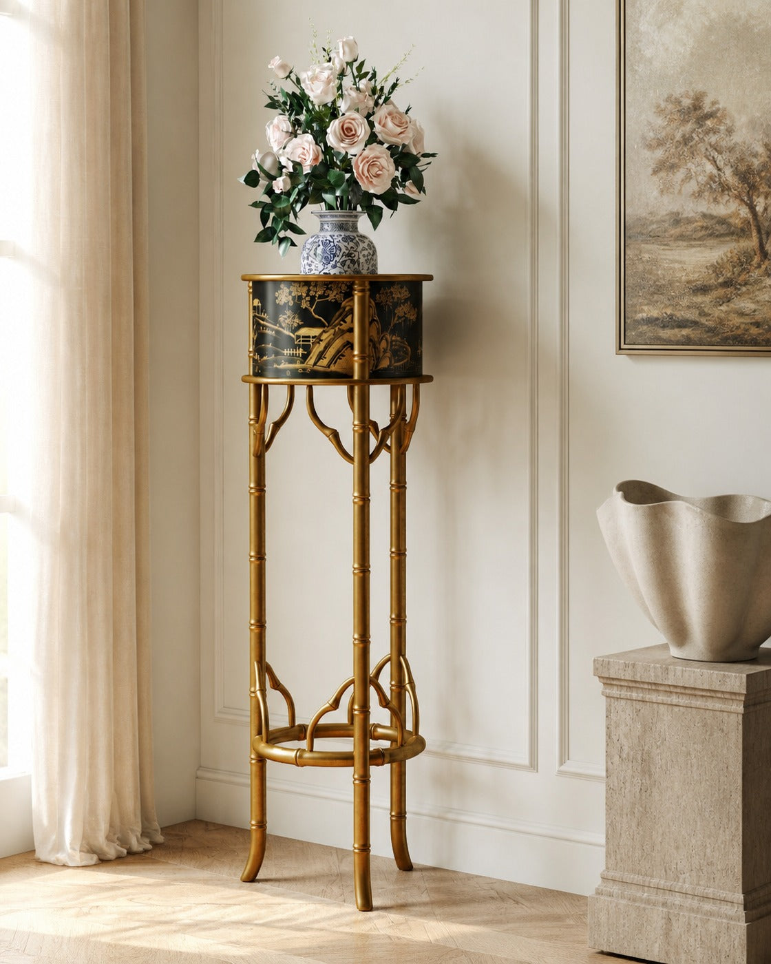 Fantawild Bamboo Flower Stand in a finished interior.