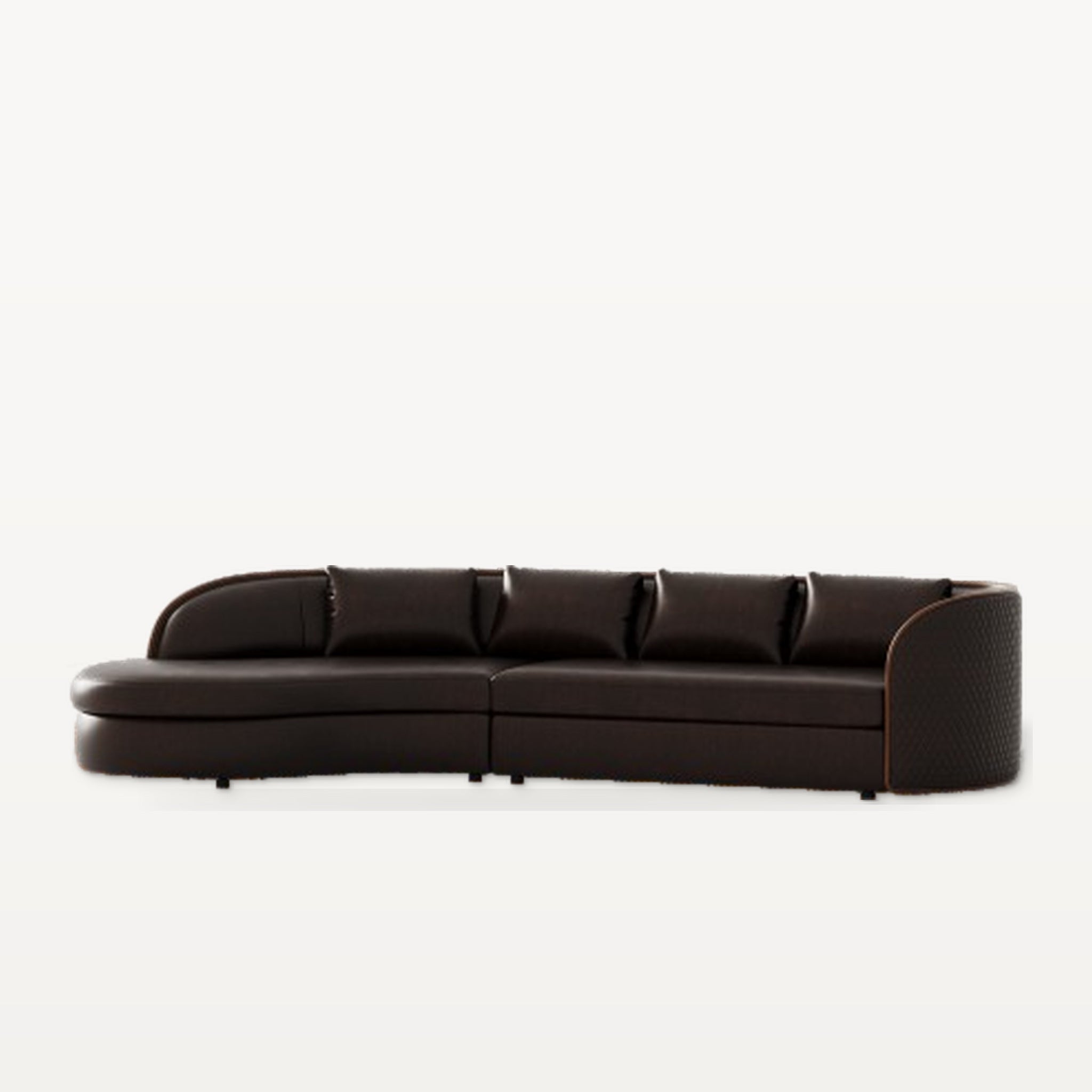 Luoyi Curved Sofa in a finished interior.
