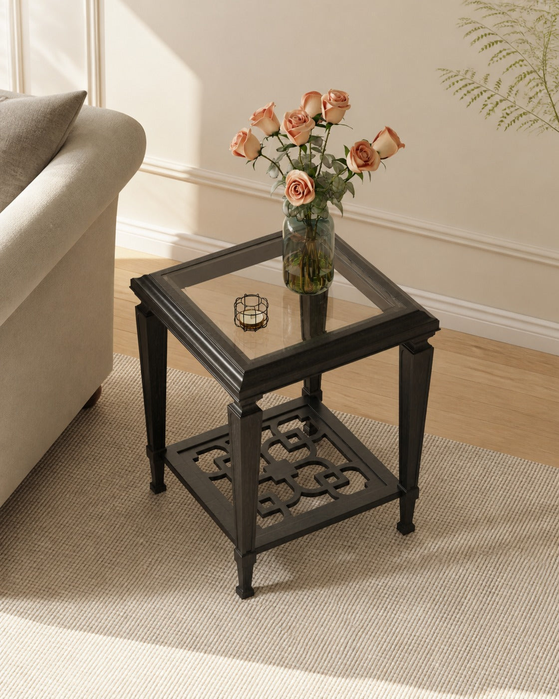 Thurman Side Table in a finished interior.