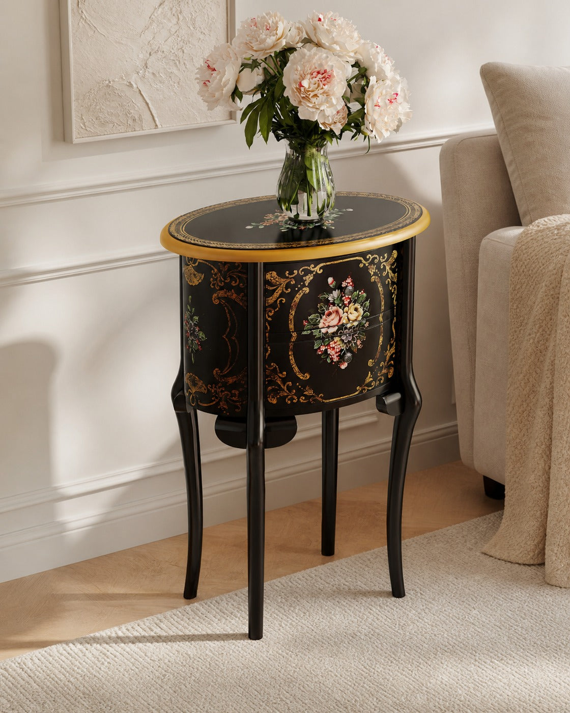 Hurst Painted Side Table in a finished interior.