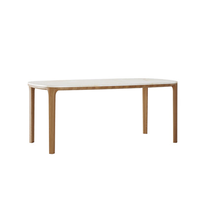MARBLE-AND-WOOD-DINING-TABLE Marble and Wood Dining Table — view 01