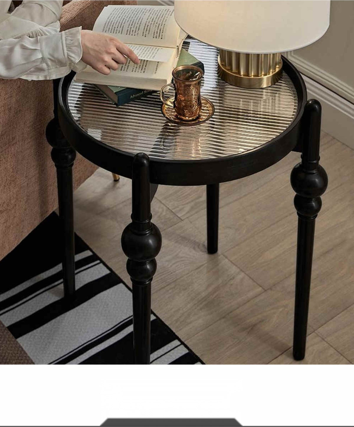 Atubi Side Table ATKM1011 in a finished interior.