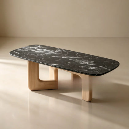 A00048 Black Marble Coffee Table — view 01