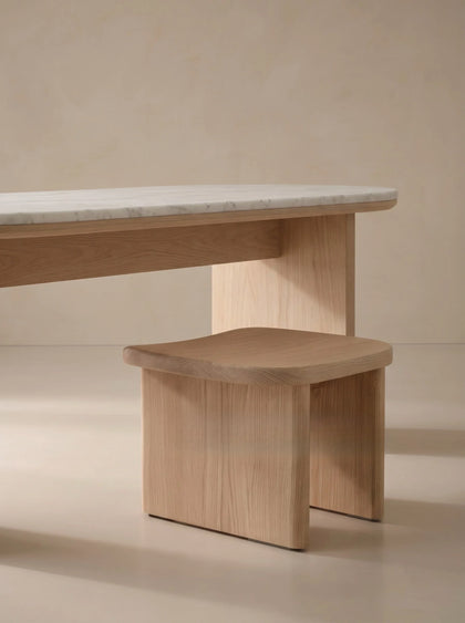 A00046 Marble Top Ash Dining Table — view 05