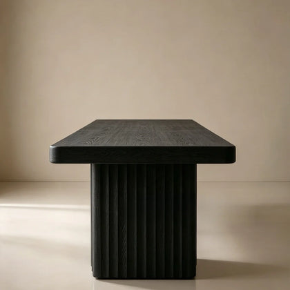 A00051 Zaccaria Fluted Ash Dining Table — view 01