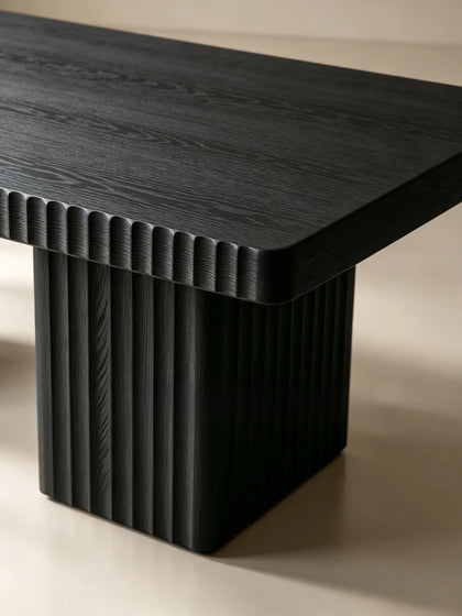 A00051 Zaccaria Fluted Ash Dining Table — view 07