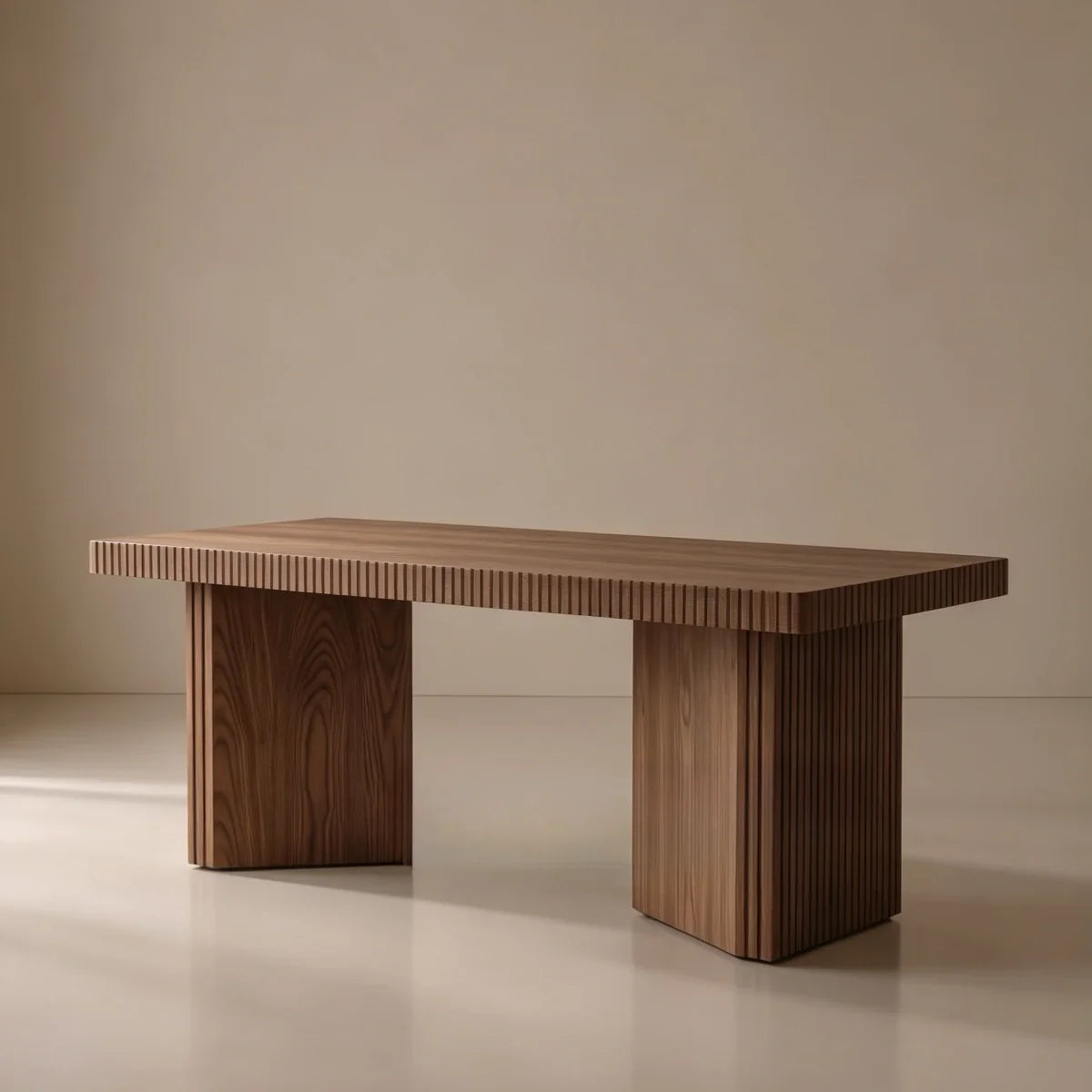 A00055 Fluted Oak Dining Table — view 01