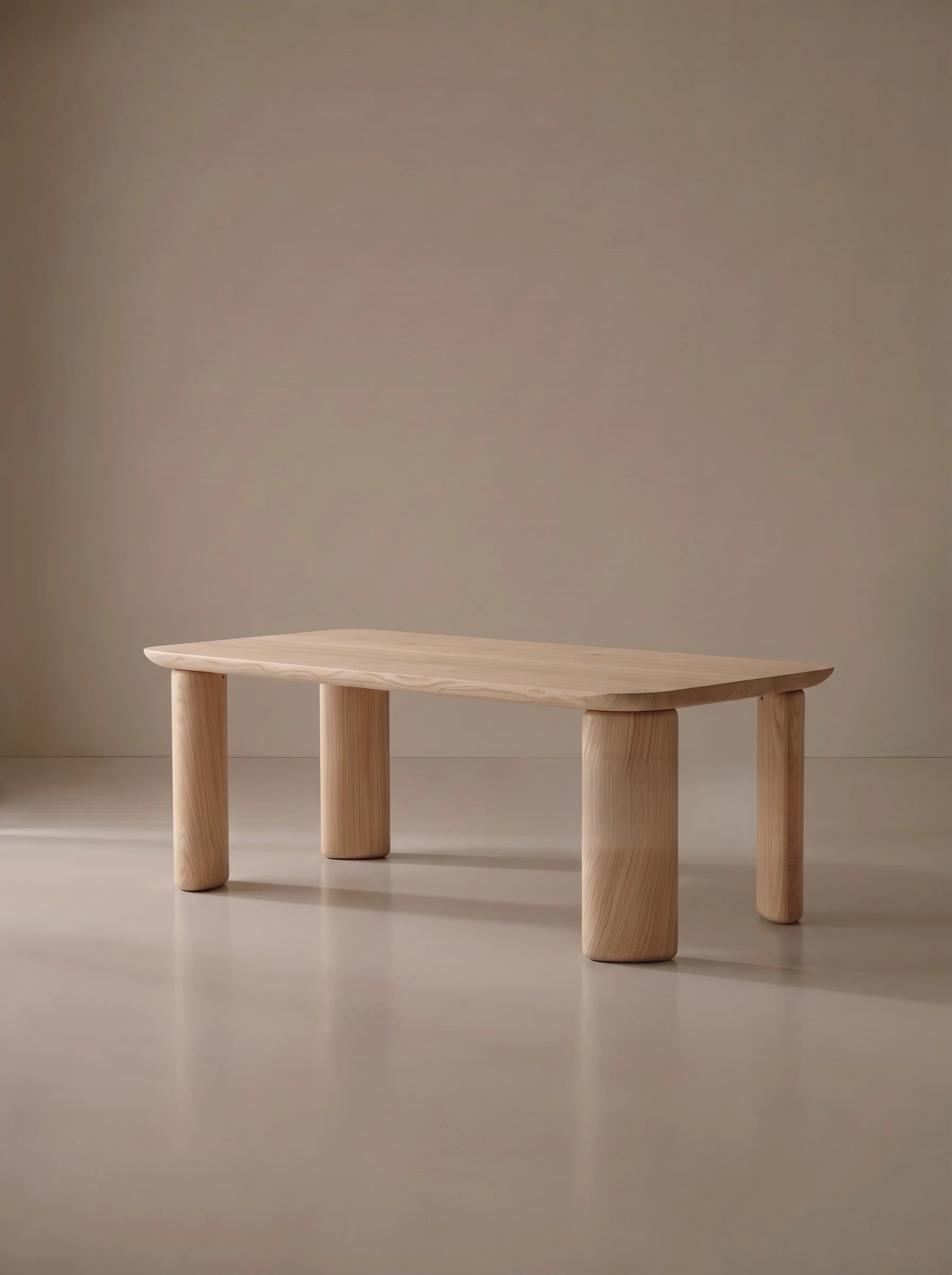 Minimal Ash Dining Table in a finished interior.