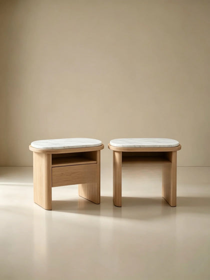 A00050 Marble Top Ash Nightstand — view 05