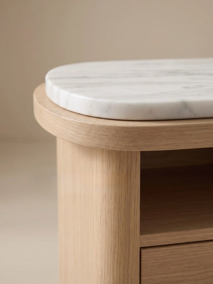 A00050 Marble Top Ash Nightstand — view 06