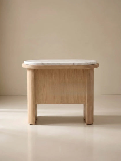 A00050 Marble Top Ash Nightstand — view 07