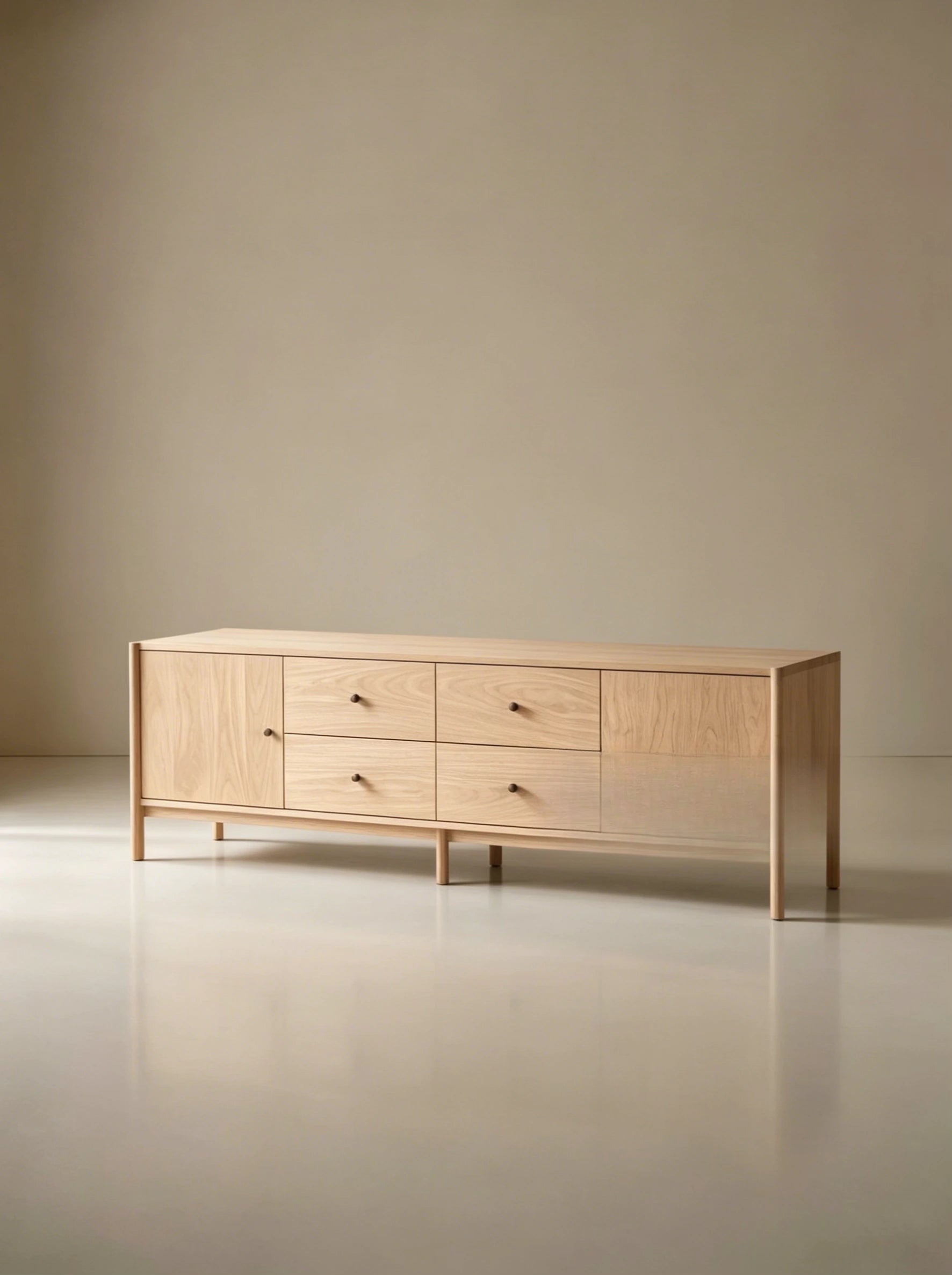 Natural Ash Sideboard in a finished interior.