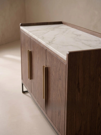A00057 Walnut Marble Sideboard — view 03