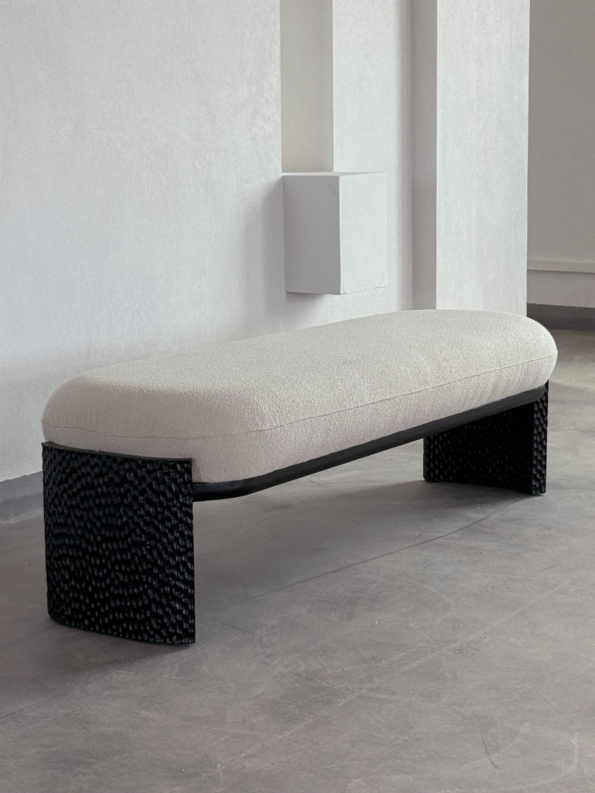 A00022 Bench in a finished interior.