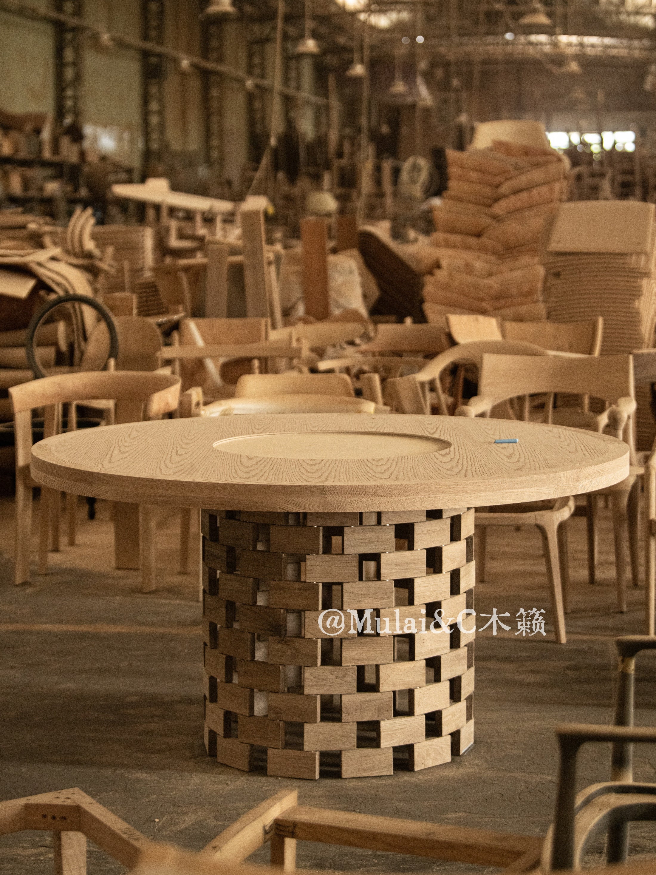 A00028 Dining Table in a finished interior.