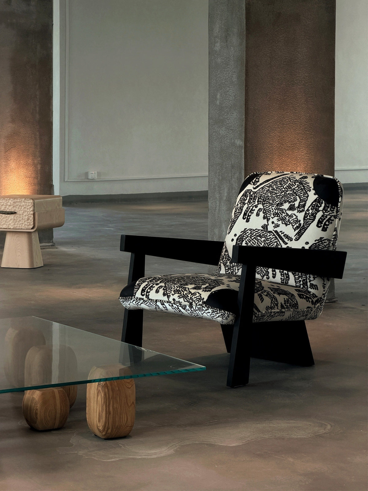 A00012 Lounge Chair in a finished interior.