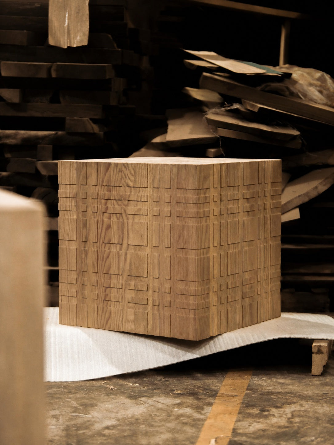 A00001 Side Table in a finished interior.