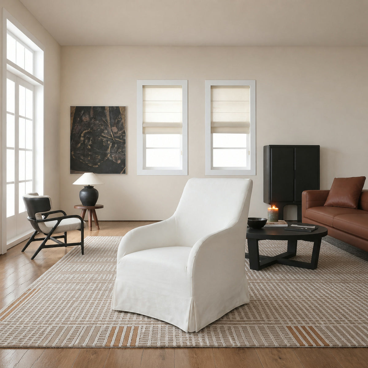 A563 Armchair in a finished interior.