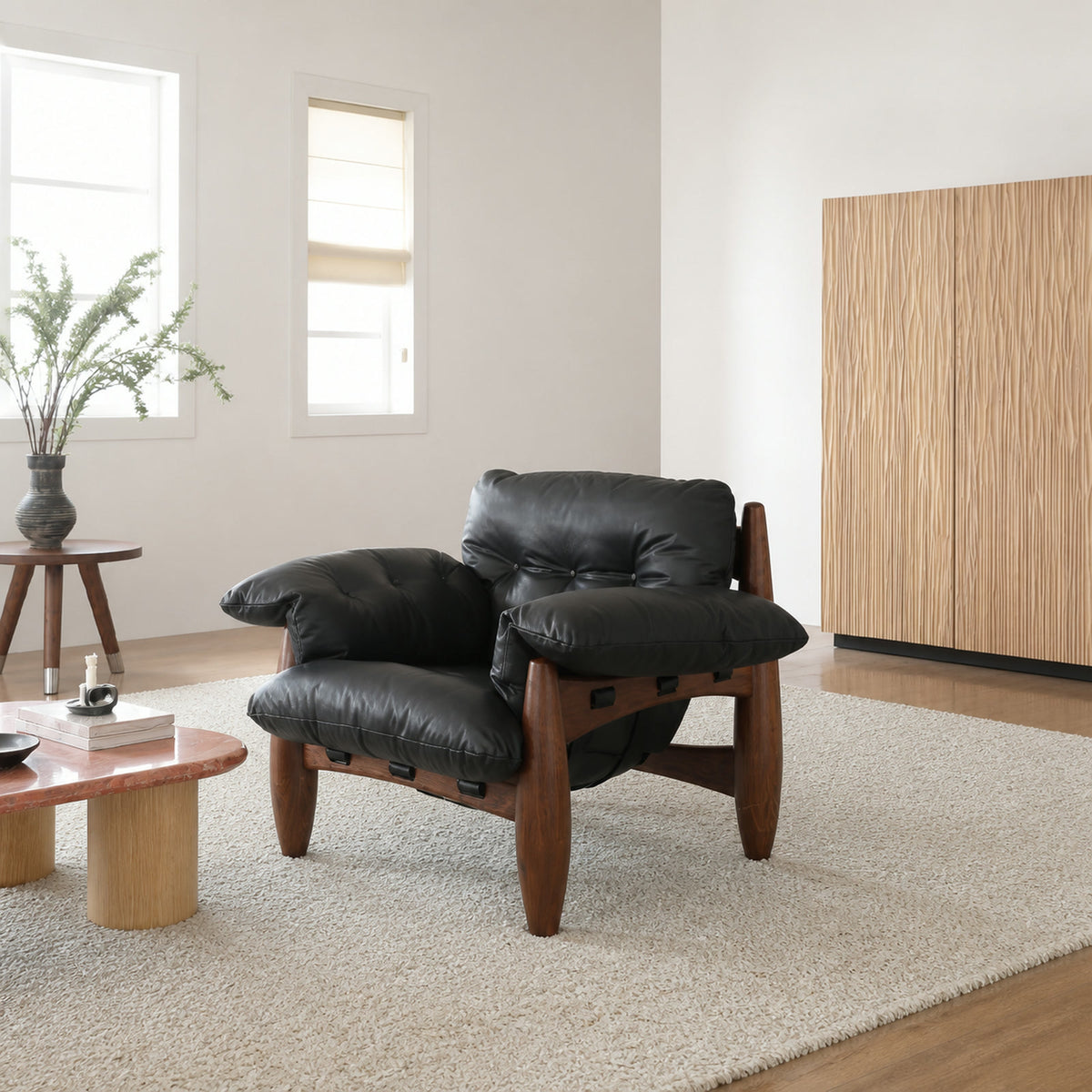 LC713 Armchair in a finished interior.