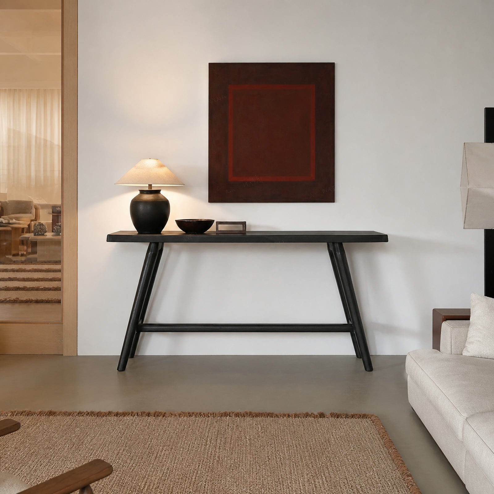 P736 Console Table in a finished interior.