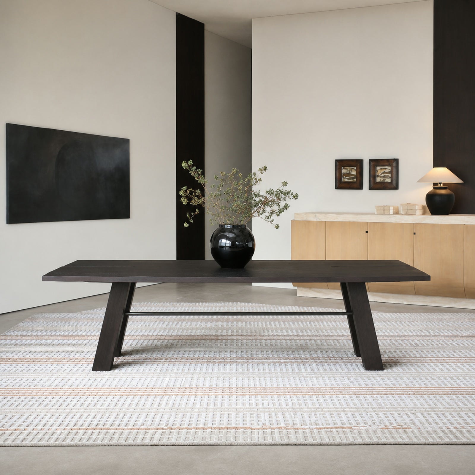 T736 Dining Table in a finished interior.