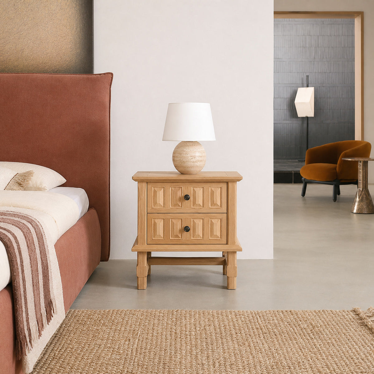 N734 Nightstand in a finished interior.