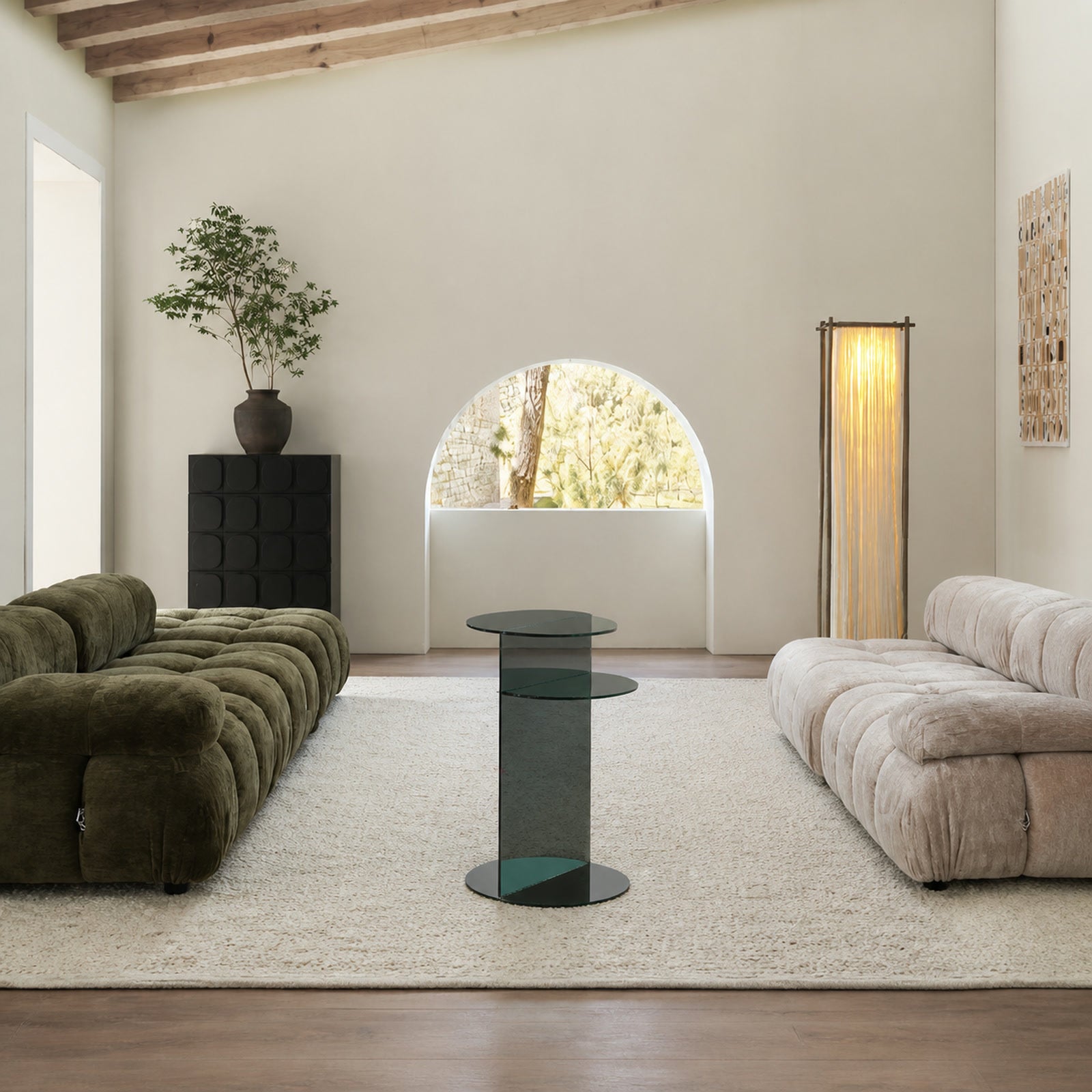 LC341 Side Table in a finished interior.