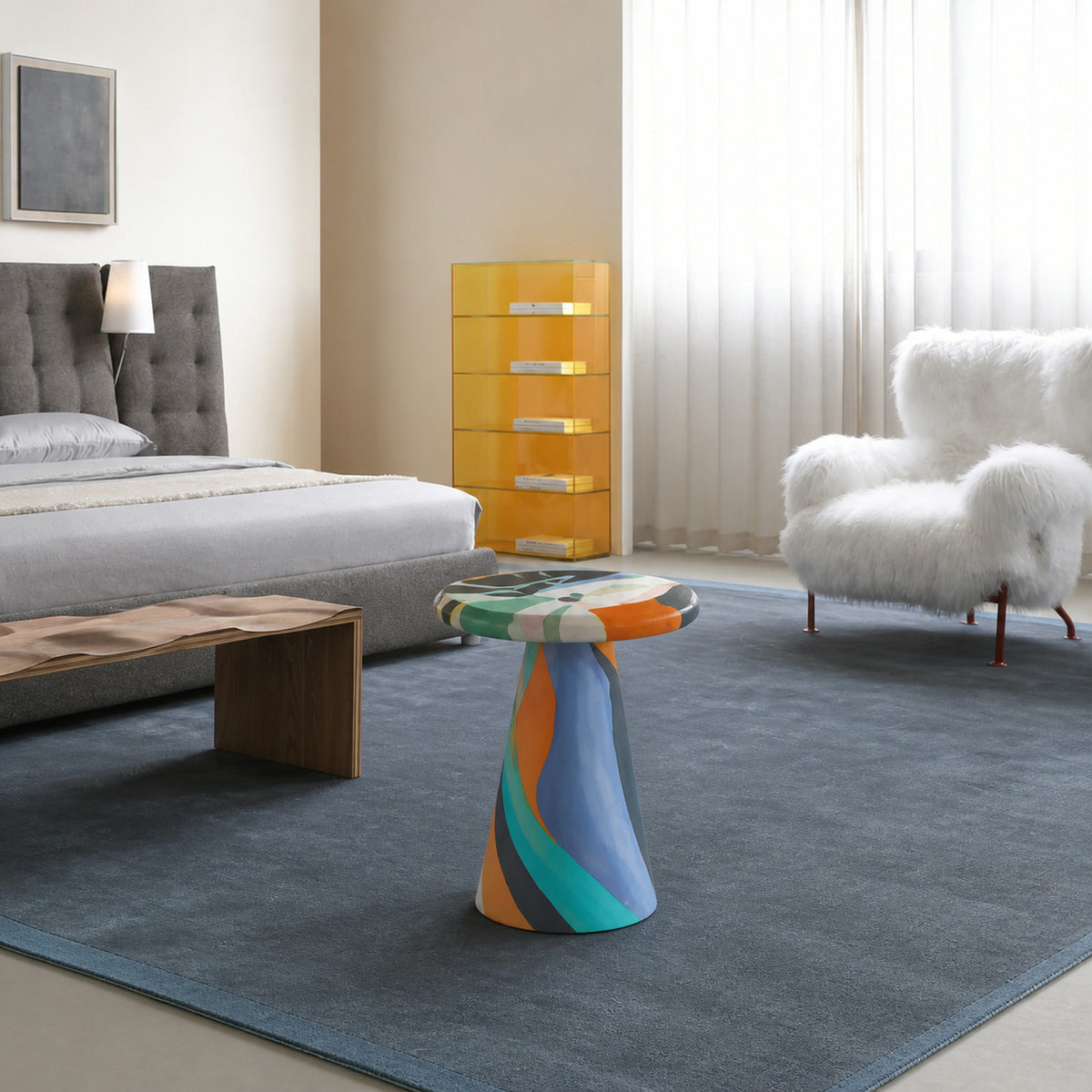 LC367 Side Table in a finished interior.