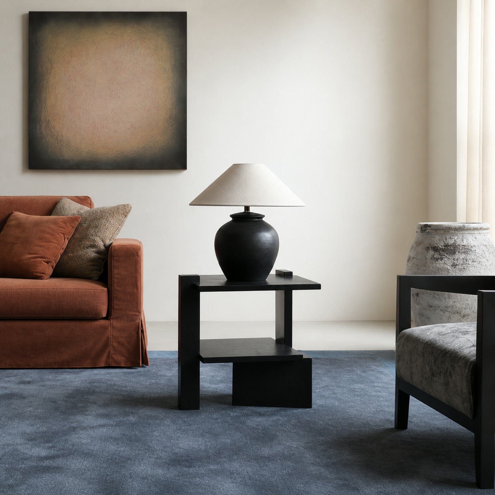 LC725 Side Table in a finished interior.