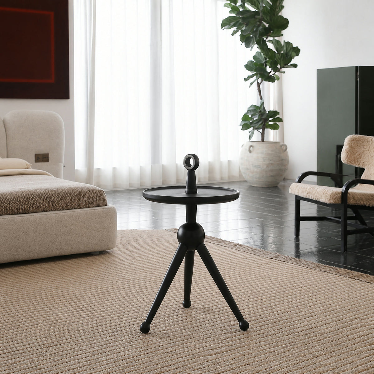 LC733 Side Table in a finished interior.