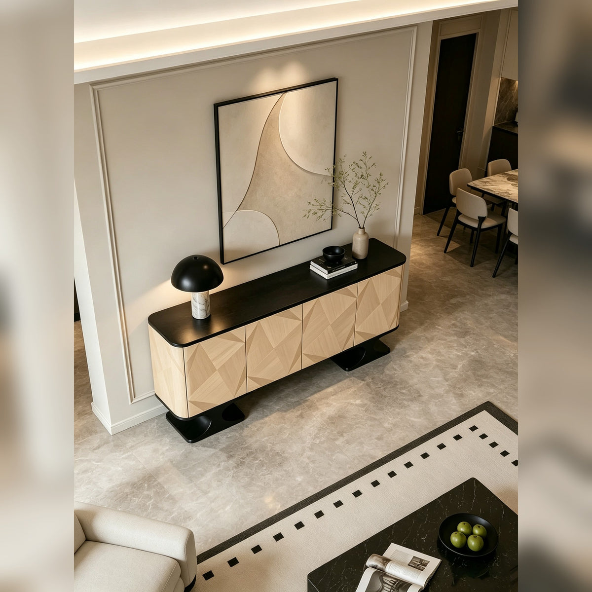 A00006 Sideboard in a finished interior.