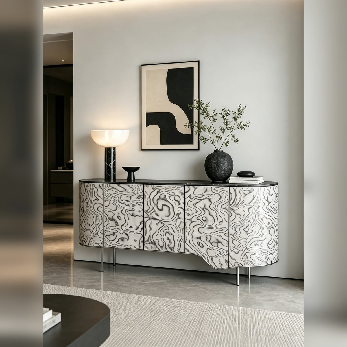 A00014 Sideboard in a finished interior.