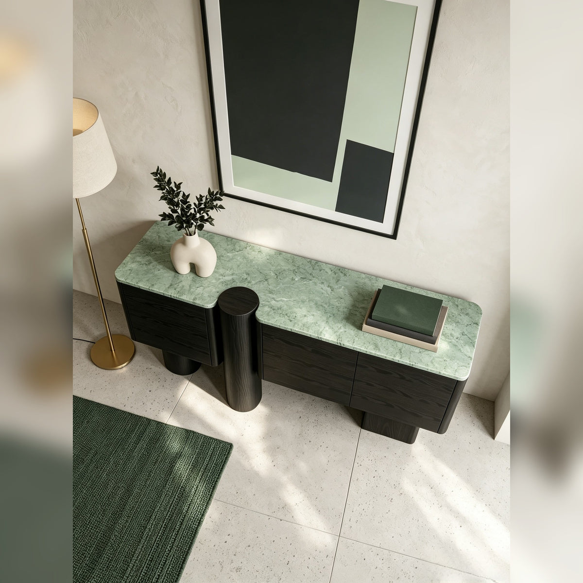 A00038 Cabinet in a finished interior.