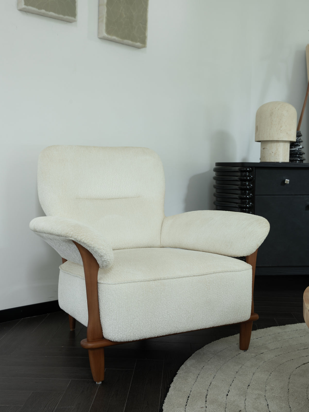 Pearl Crest Armchair in a finished interior.