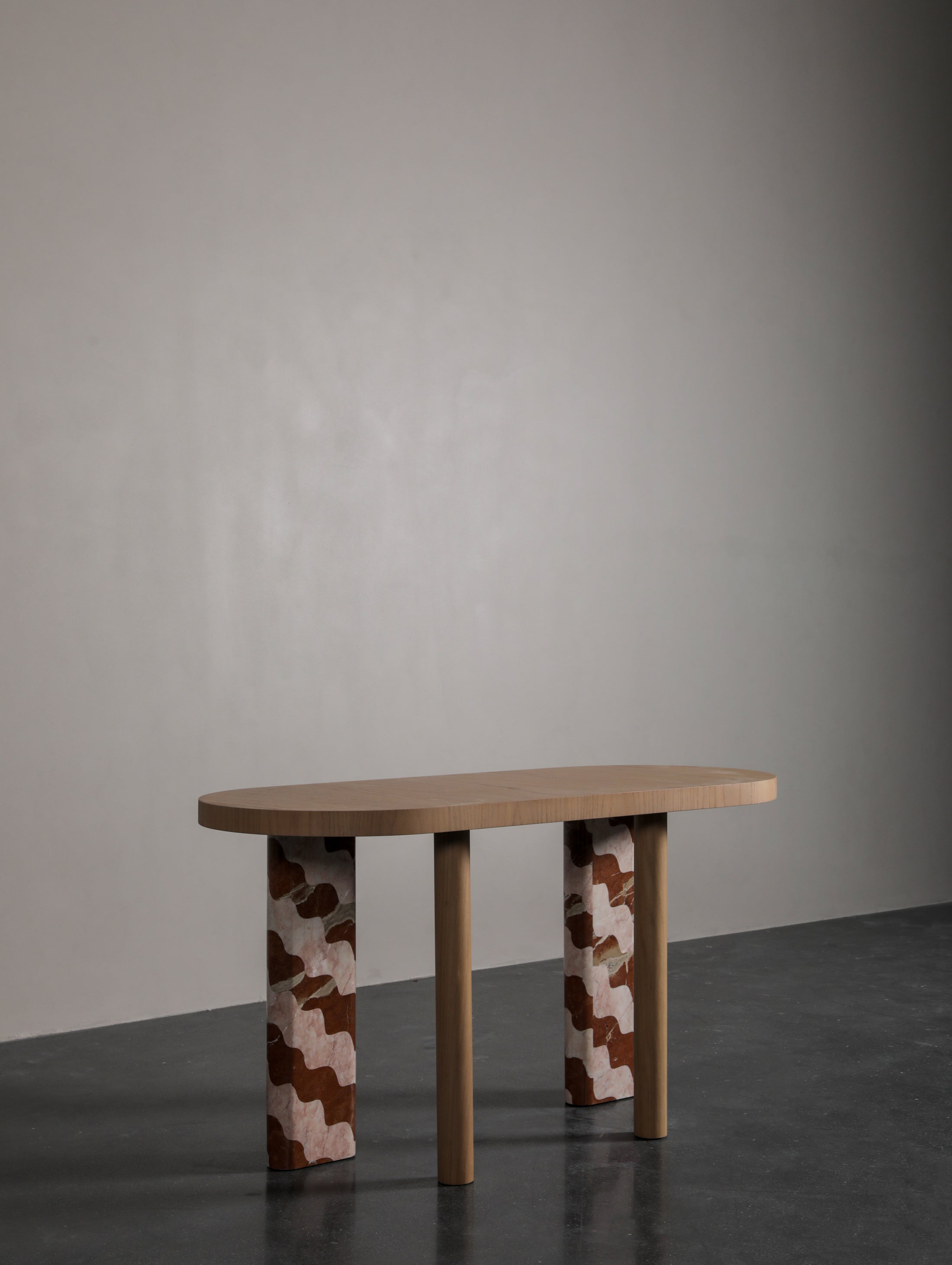 Aurelia Dawn Console Table in a finished interior.