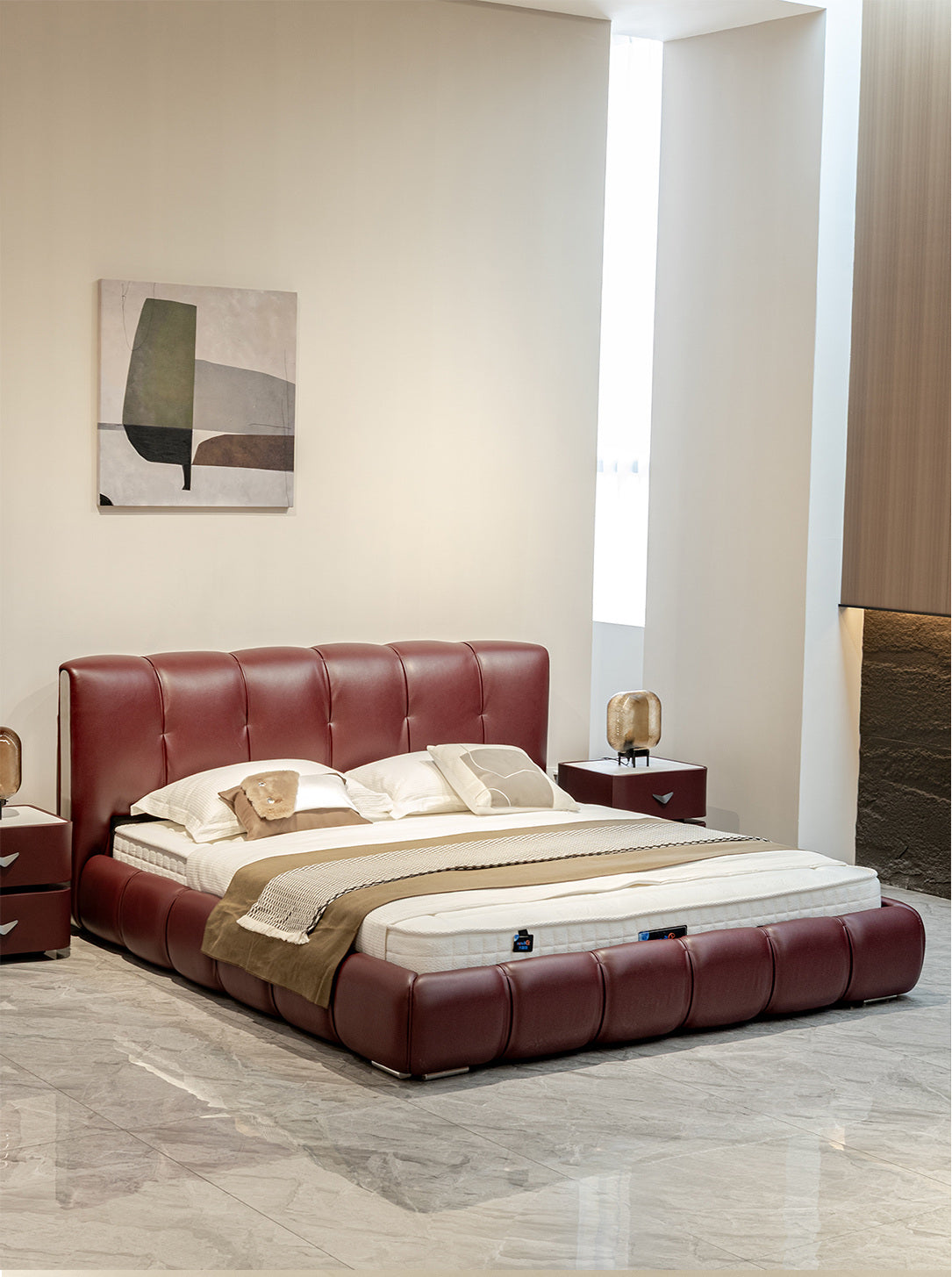 A00217 Bed in a finished interior.