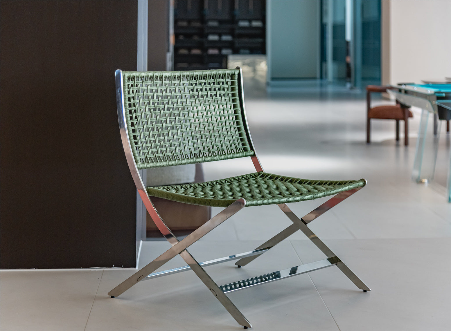 A00379 Lounge Chair in a finished interior.