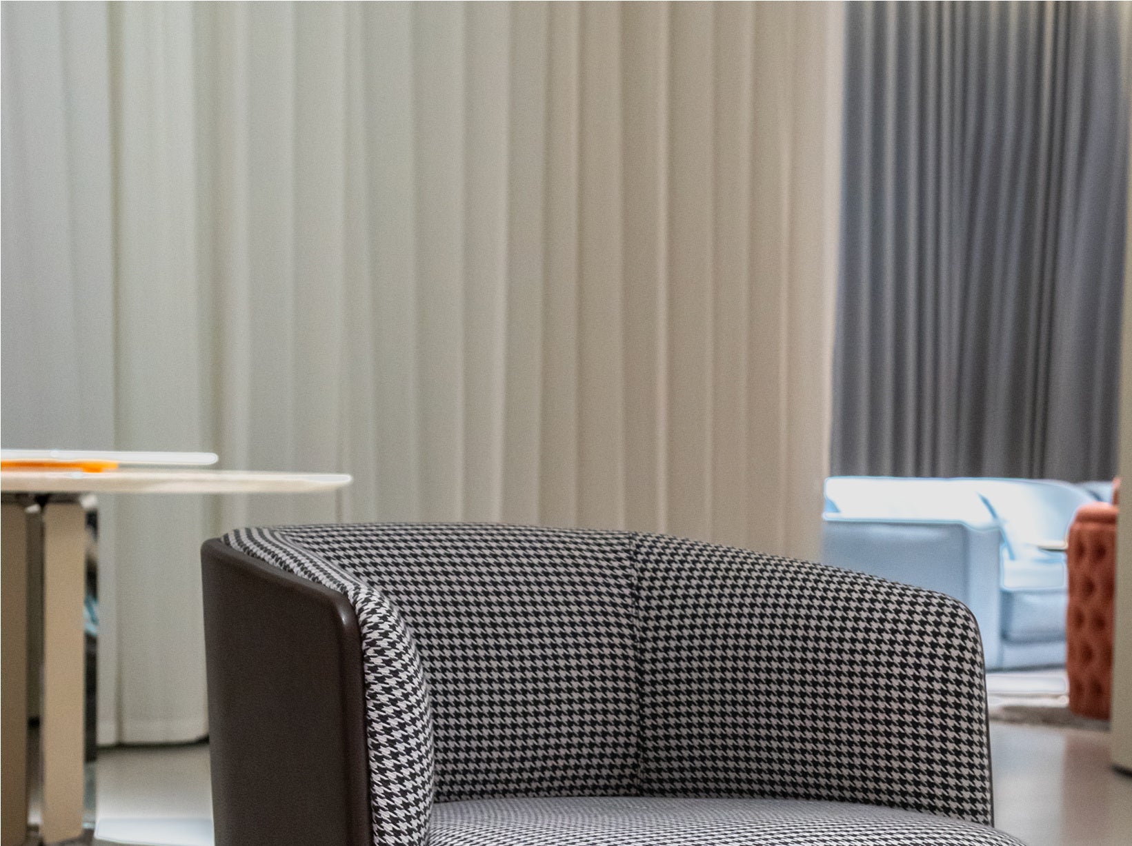 A00387 Lounge Chair in a finished interior.